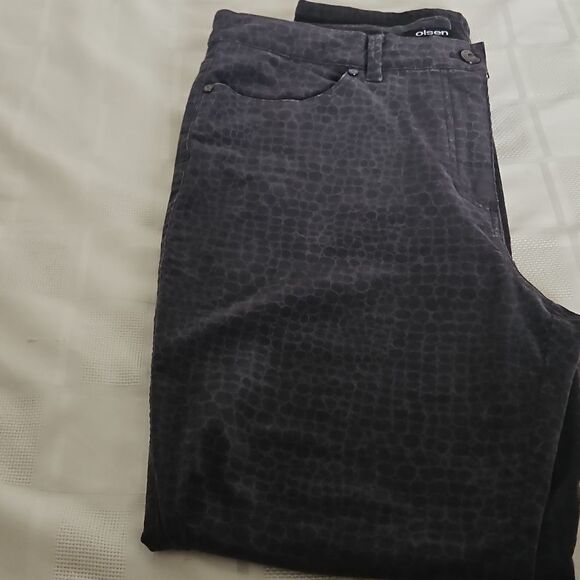 Olsen Women's Mona Slim Casual Pants Gray 12 - Picture 16 of 16